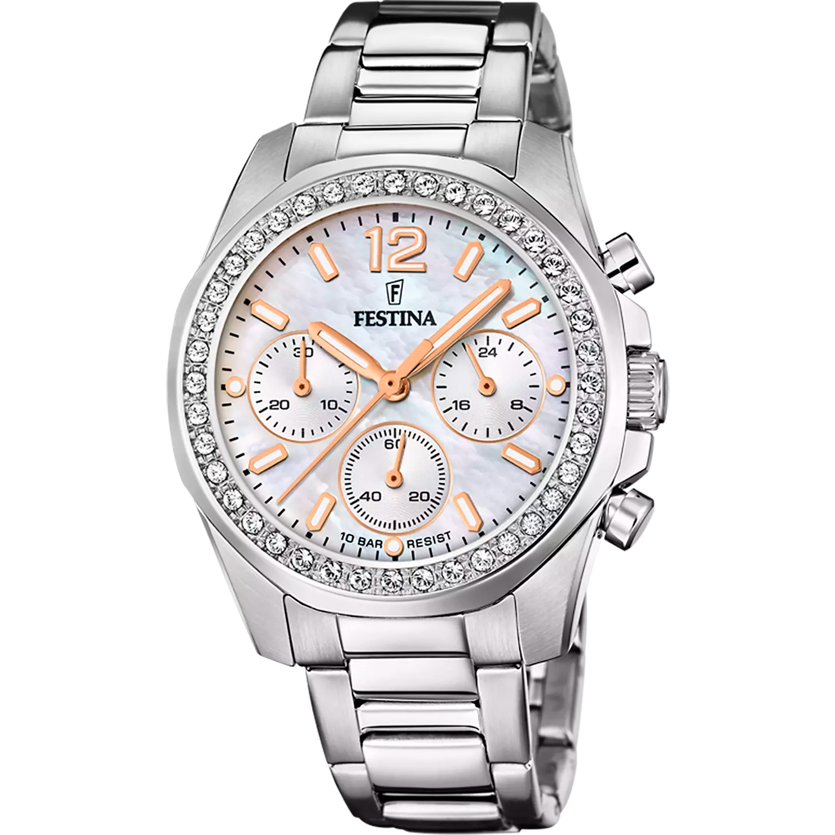 FESTINA DAMEN UHR BOYFRIEND RAINBOW F20606/1 PERLMUTT, EDELSTAHL ARMBAND