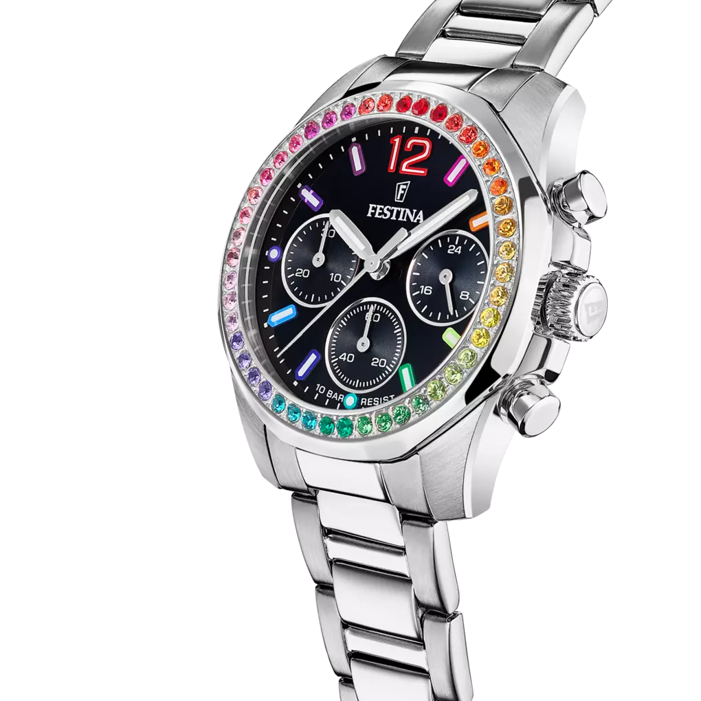 FESTINA DAMEN UHR RAINBOW F20609/2 PERLMUTT EDELSTAHL ARMBAND