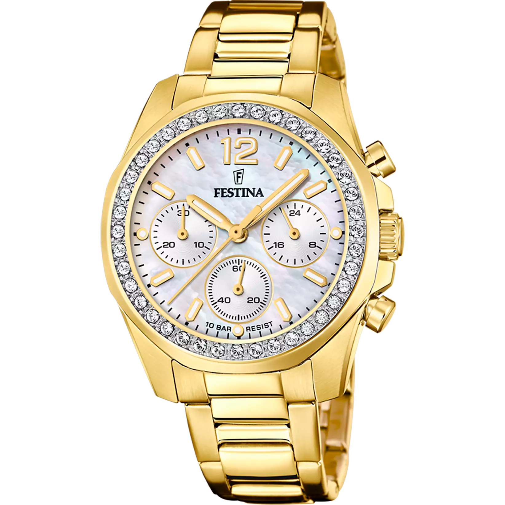 FESTINA DAMEN UHR BOYFRIEND RAINBOW F20609/1 PERLMUTT EDELSTAHL ARMBAND