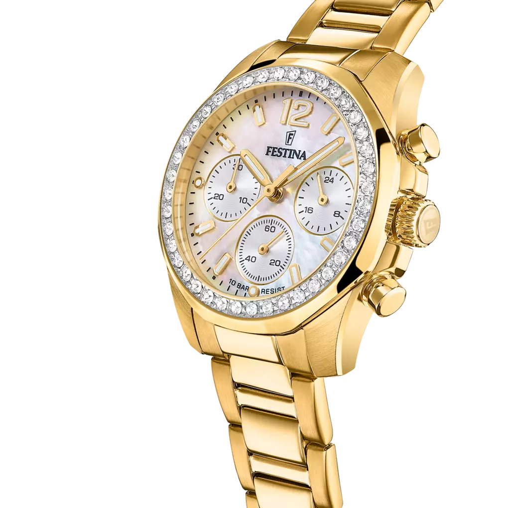 FESTINA DAMEN UHR BOYFRIEND RAINBOW F20609/1 PERLMUTT EDELSTAHL ARMBAND