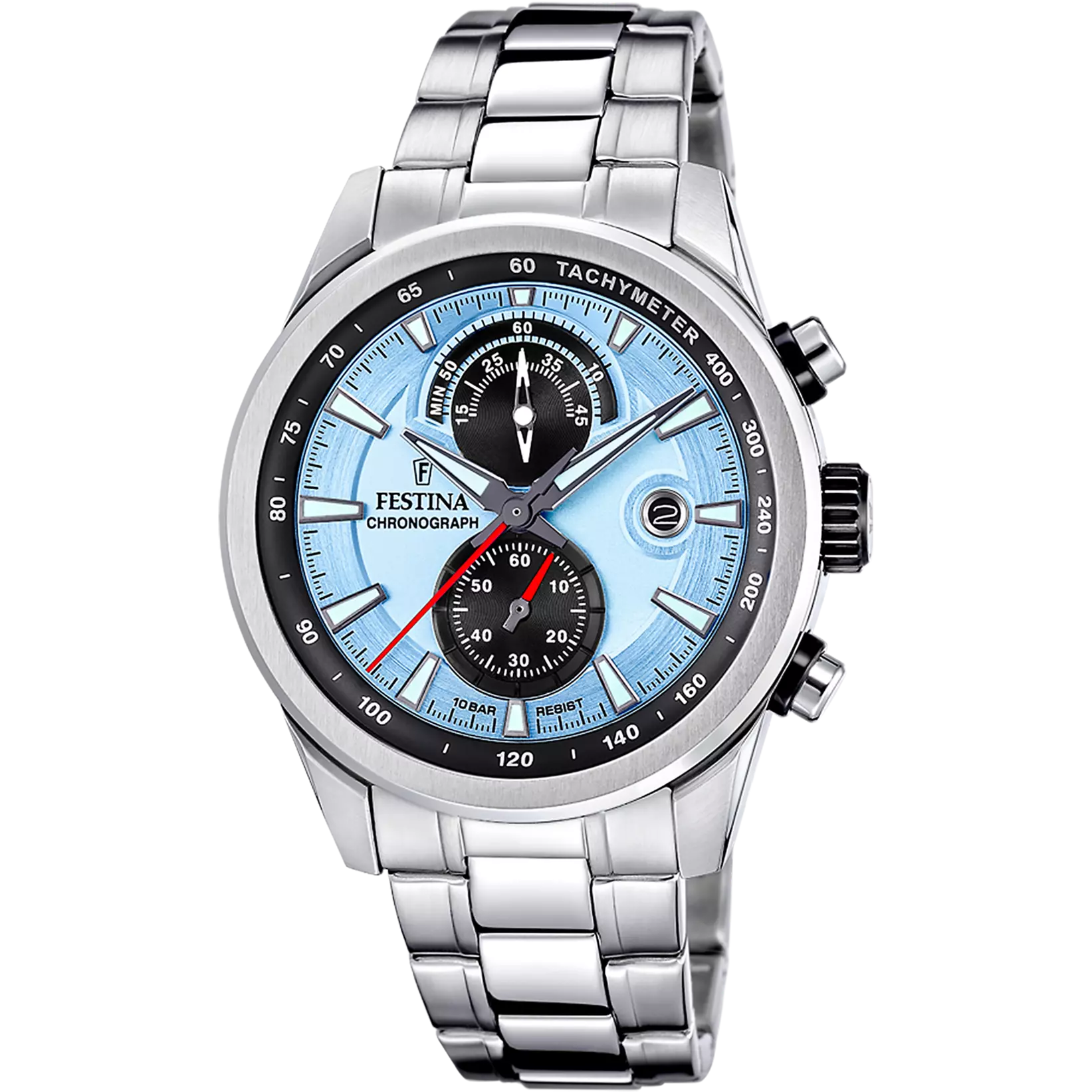 FESTINA HERREN UHR TIMELESS CHRONOGRAPH F20694/2 BLAU EDELSTAHL ARMBAND