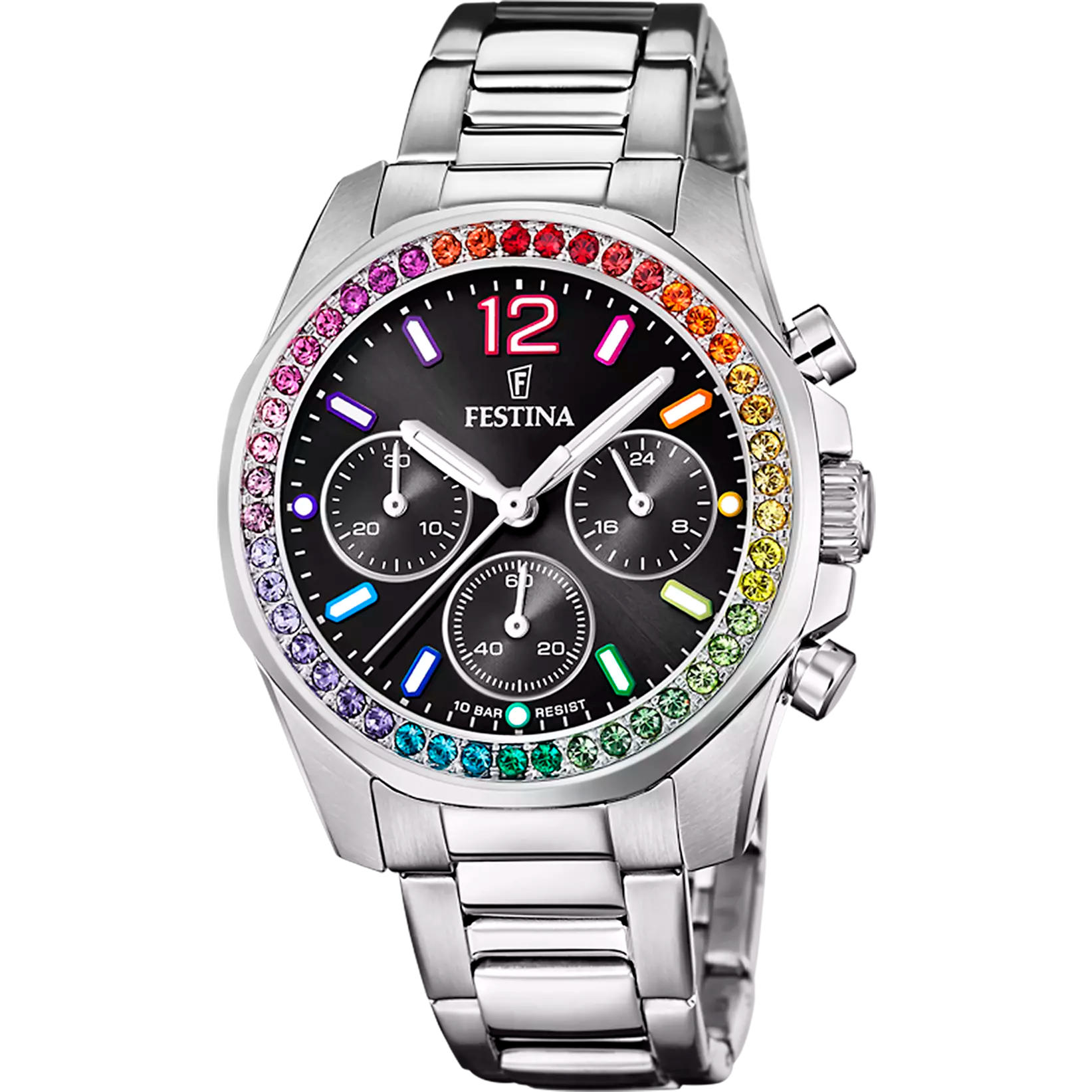 FESTINA DAMEN UHR RAINBOW F20609/2 PERLMUTT EDELSTAHL ARMBAND