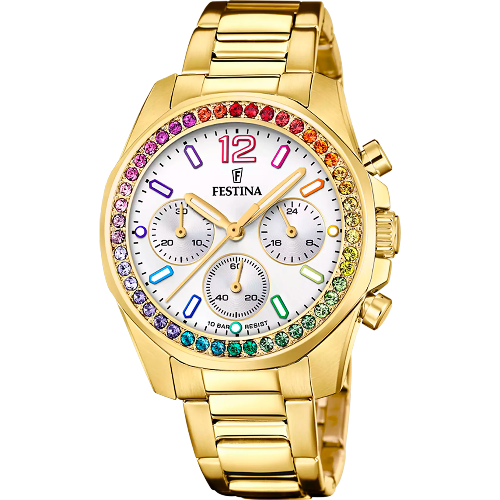 FESTINA DAMEN UHR RAINBOW F20609/2 PERLMUTT EDELSTAHL ARMBAND (Kopie)