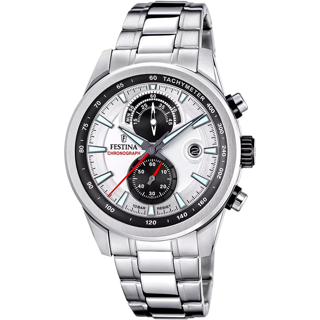 FESTINA HERREN UHR TIMELESS CHRONOGRAPH F20694/1 SILBER EDELSTAHL ARMBAND