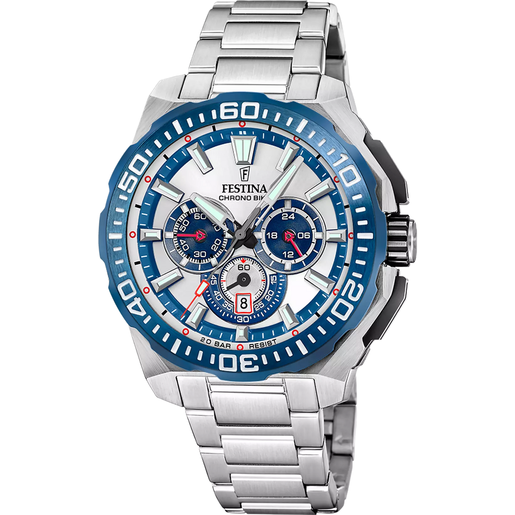 FESTINA HERRENARMBANDUHR CHRONO BIKE F20724/1 SILBERFARBENES STAHLARMBAND(Kopie)
