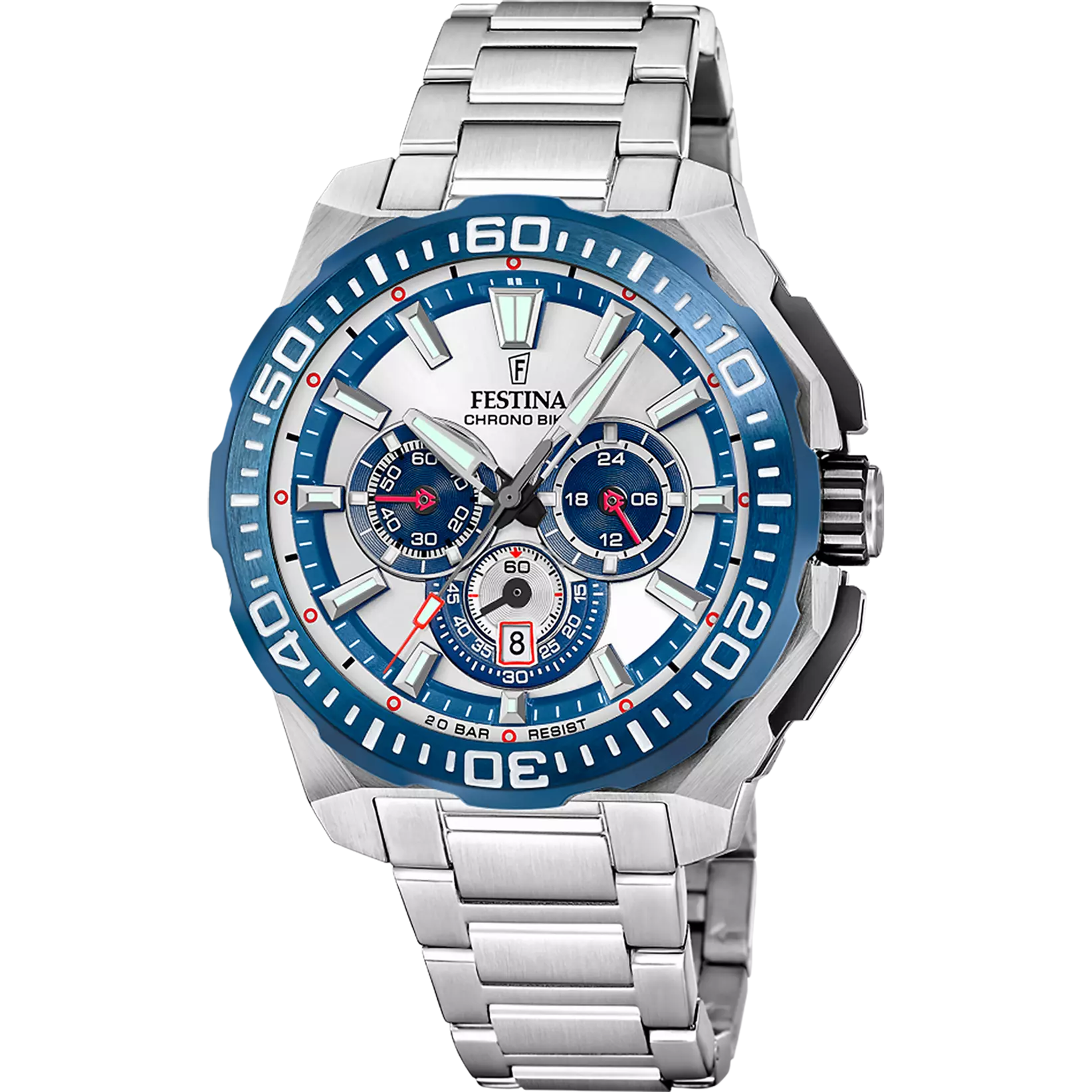 FESTINA HERRENARMBANDUHR CHRONO BIKE F20724/1 SILBERFARBENES STAHLARMBAND(Kopie)